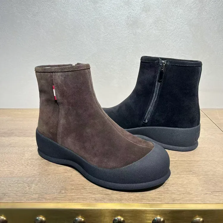 男靴马丁靴靴子舒适低帮高帮鞋厚款男士皮毛一体