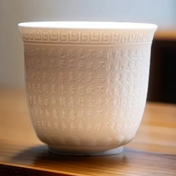 家庭适用功夫品茶用磨砂陶瓷单象牙玉质感茶杯正宗景德镇主人杯