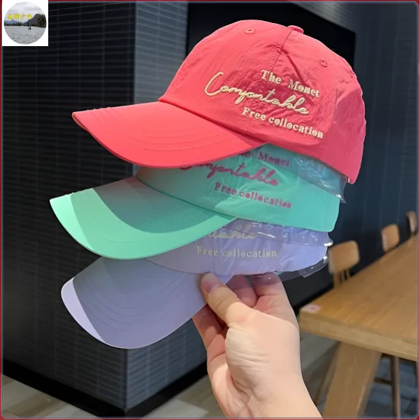 时尚速干棒球帽男女潮牌薄款侧边胶印字母鸭舌帽户外运动遮阳帽子