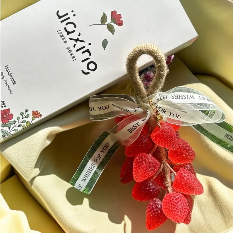 水晶草莓精油香皂创意手工香薰皂沐浴洗手车载香薰闺蜜伴手礼