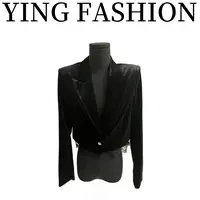 【YING FASHION】莹老板-时尚气质百搭蕾丝边丝绒西装 8020758 962