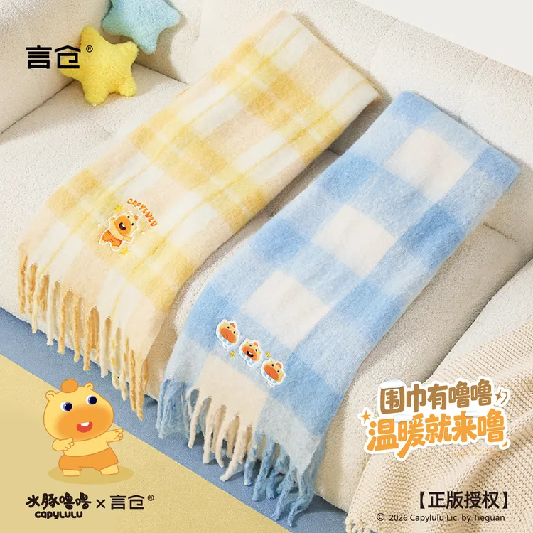 言仓水豚噜噜联名太温暖噜围巾秋冬保暖百搭围巾生日礼物送男女生