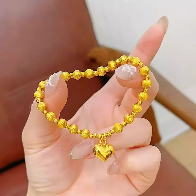 合金手链 2025新款爱心猫眼圆珠手链转运时尚气质手串