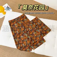 【涵胖胖新品】莫奈花园~秋季美拉德色系花朵油画A字半裙LY9675【B】