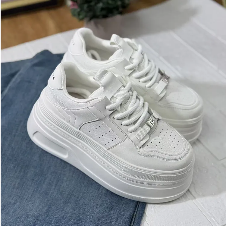 8公分增高厚底小白鞋百搭秋季休闲时尚四季韩版真皮白色女鞋16