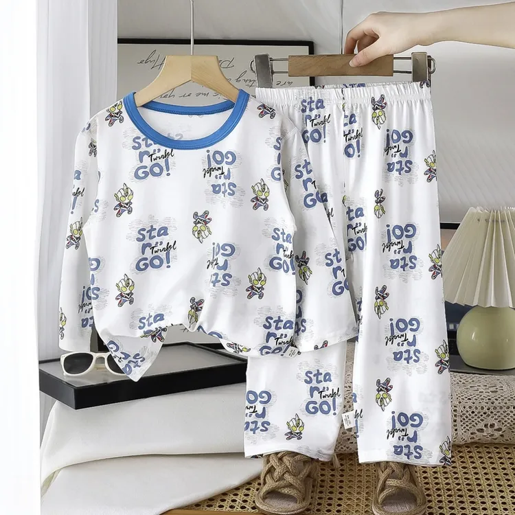 【新店福利】夏季新款儿童空调服套装男女童冰感家居服睡薄款中童