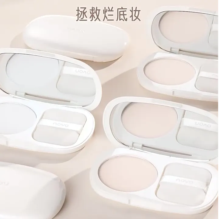 novo透亮薄纱定焦粉饼粉质细腻轻盈清透不卡粉上妆服帖柔滑显气色
