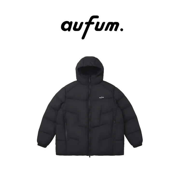 aufum大码男装鸭绒羽绒连帽外套大码上衣冬款轻薄保暖修身有型
