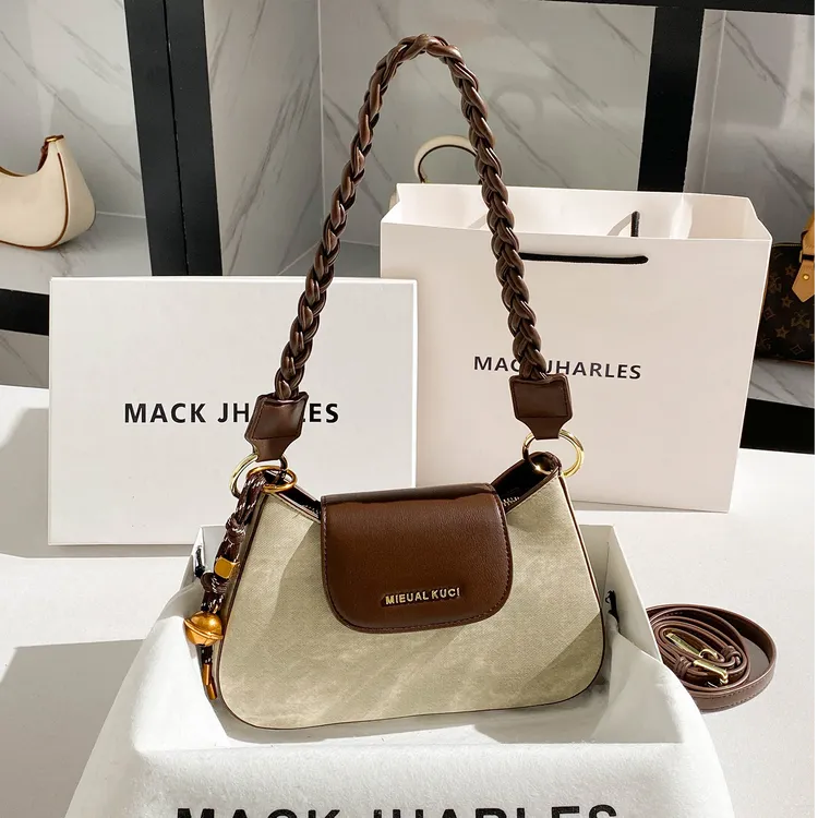 CARIT KOTY小众撞色绿色牛皮腋下包包女2025新款潮复古单肩包斜挎