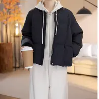 【小爽小个子】冬新款百搭宽松韩版休闲长袖纯色短款棉服-YJ1105