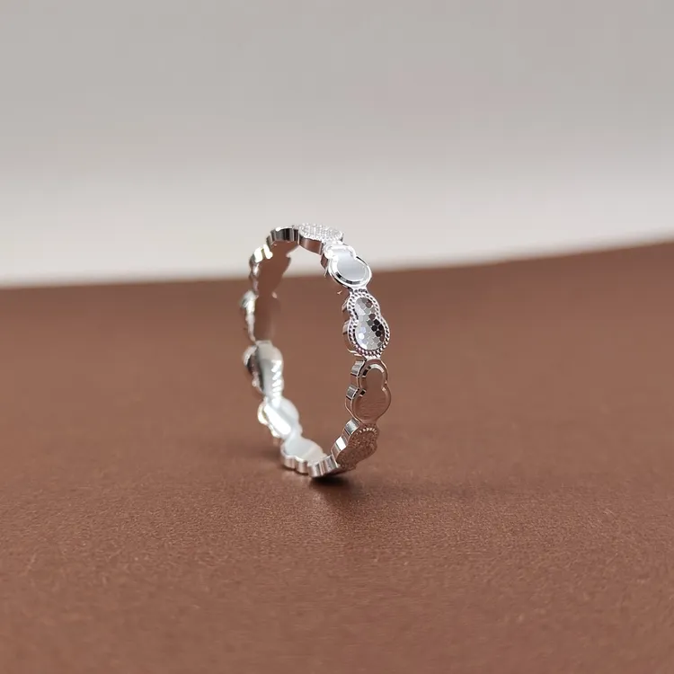 足银戒指 足银999龙鳞葫芦戒指碎冰冰设计感轻奢闭口时尚尾戒