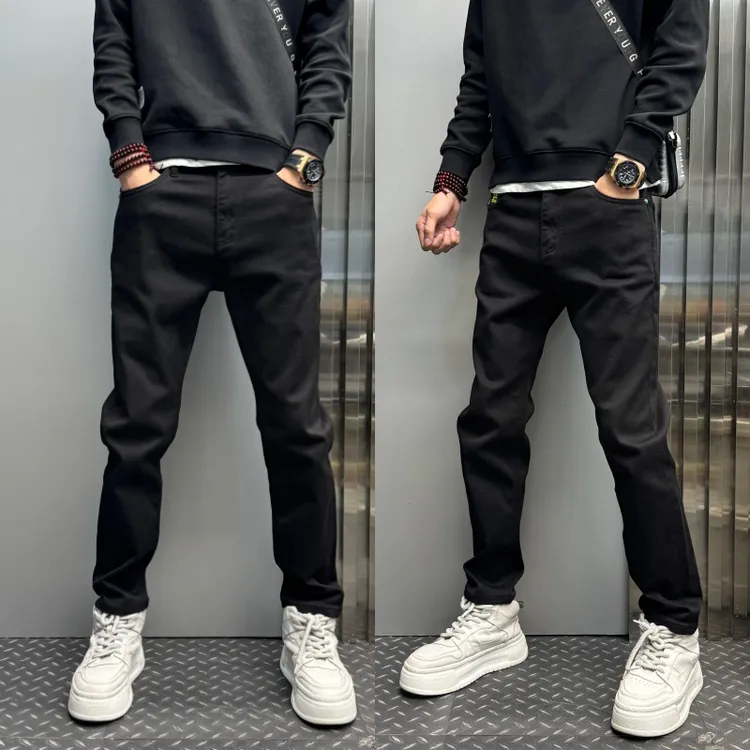 裤子微喇加绒爆款男款秋冬新士牛仔裤潮牌男裤感休闲裤直筒宽松裤