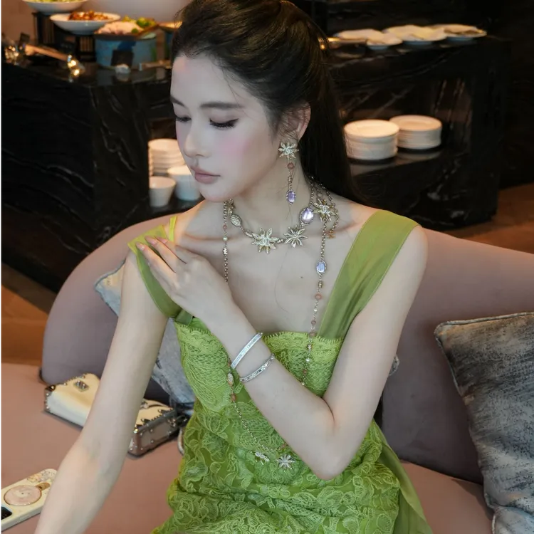 NicoHuangWJ 【蕾丝王之绿韵】连衣裙仙气含内衬