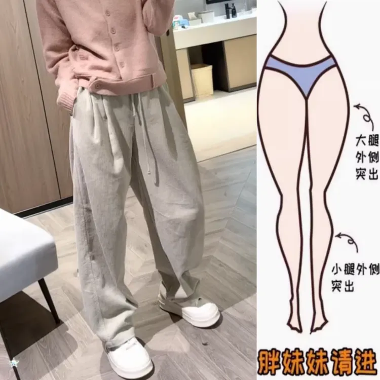 景倩妮韩系舒适松弛感百搭休闲裤2026秋季新款高腰显瘦宽松阔腿裤商品图