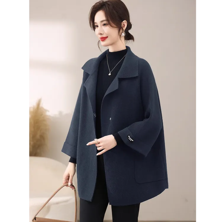 大码洋气高级感毛呢外套女2025秋冬新款胖妹妹mm时尚显瘦呢子大衣