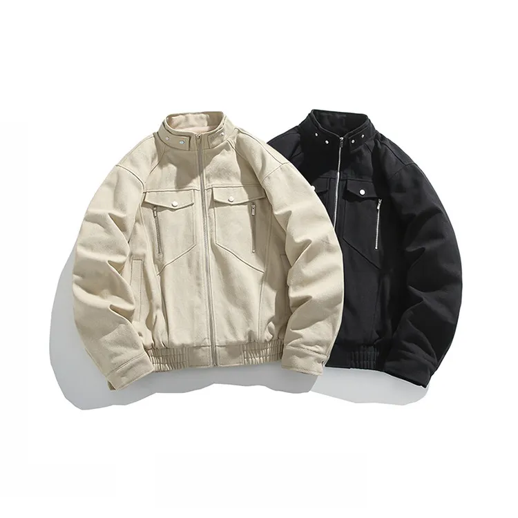 座山蟒加绒加厚外套男冬季解构设计感工装棉衣飞行员夹克棉服