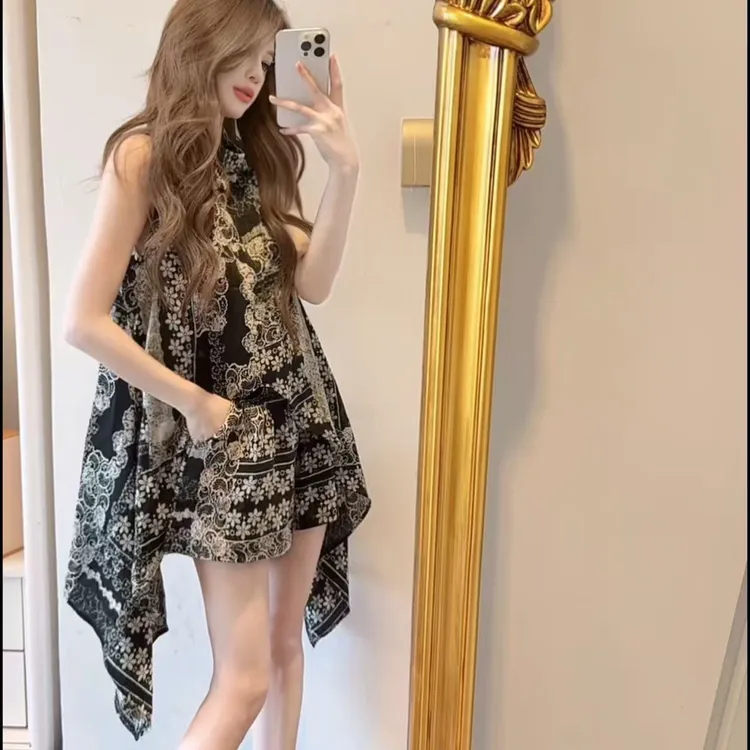 2331 波西米亚 印花雪纺套装 2件套