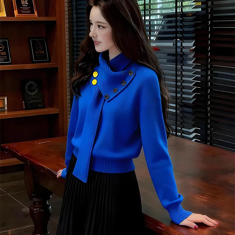 高领毛衣女款爆款2025新款洋气高贵上衣秋冬款小众慵懒潮流休闲服