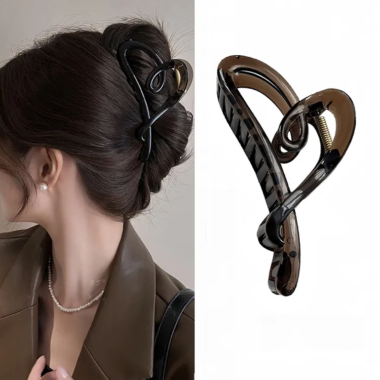 爱心抓夹女2026新款爆款高级感后脑勺盘发鲨鱼夹发夹头饰发饰发卡