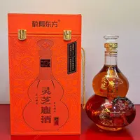 鹤寿东方灵芝鹿酒新款2500ml*1瓶/盒52度葫芦摆台酒