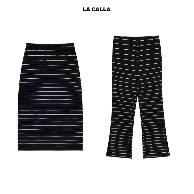 LA CALLA条纹缪系极简日系半身裙/长裤YY51-2185