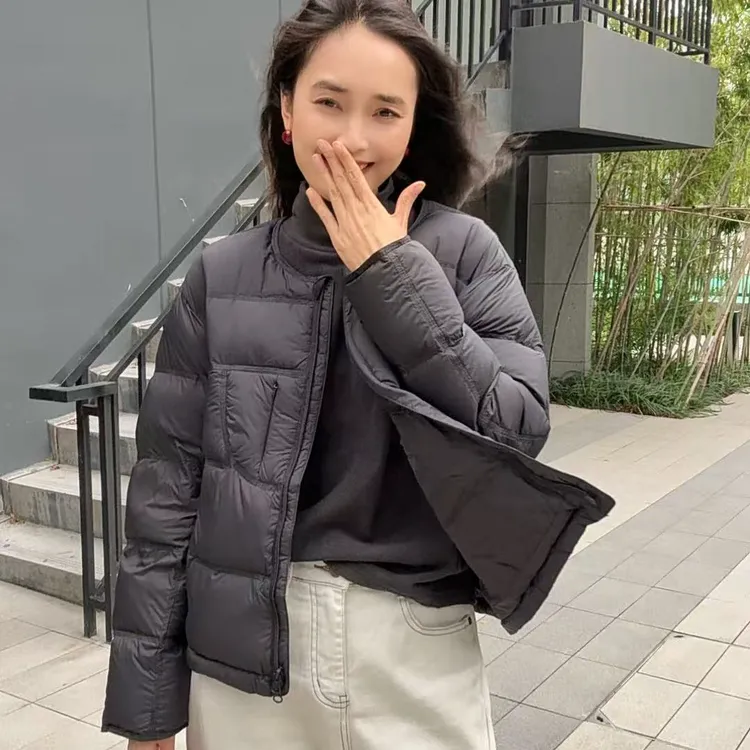 89206-秋冬拉链90鸭绒百搭羽绒服宽松洋气冬装时尚休闲