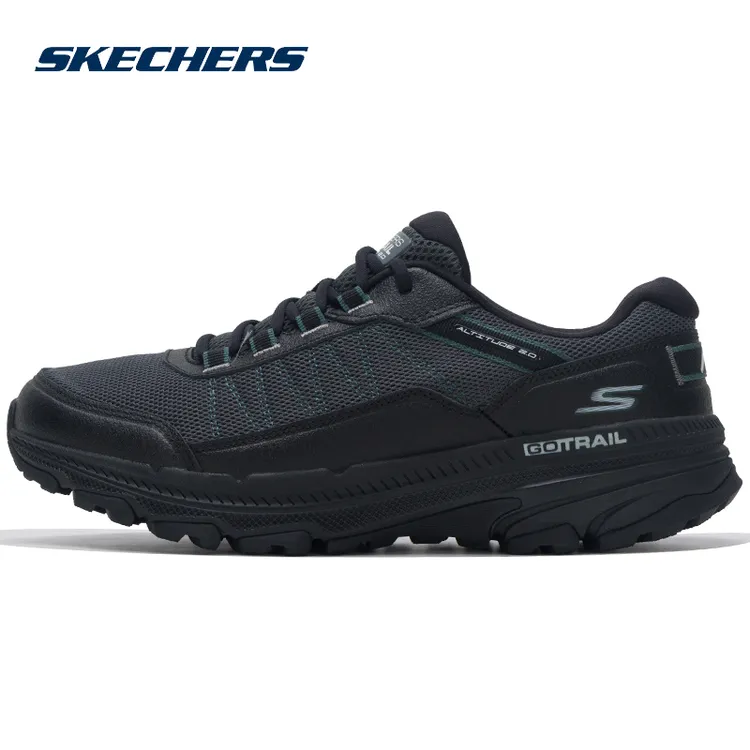 斯凯奇跑步鞋男鞋秋季新款黑灰跑鞋低帮缓震运动鞋轻便透气训练鞋