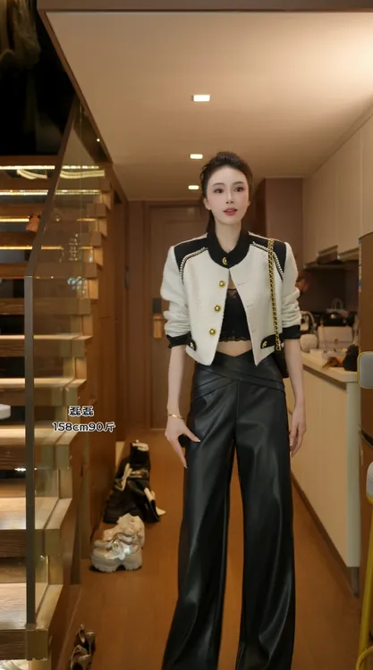 【磊磊】吊带裙➕羊毛香风外套 撞色手工珍珠外套#8819#2388