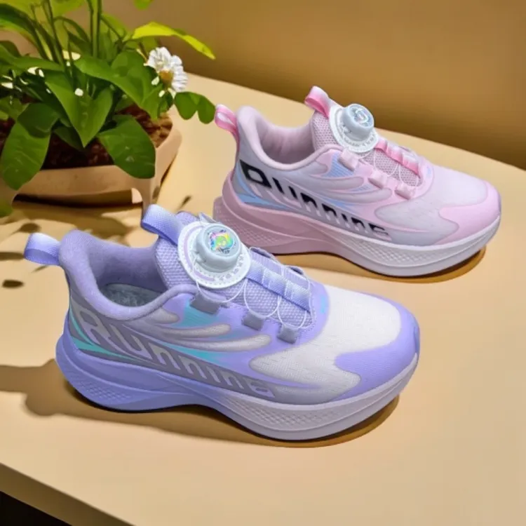 休闲风女冬季防滑加绒网面透气保暖鞋子运动鞋大童休闲鞋52161