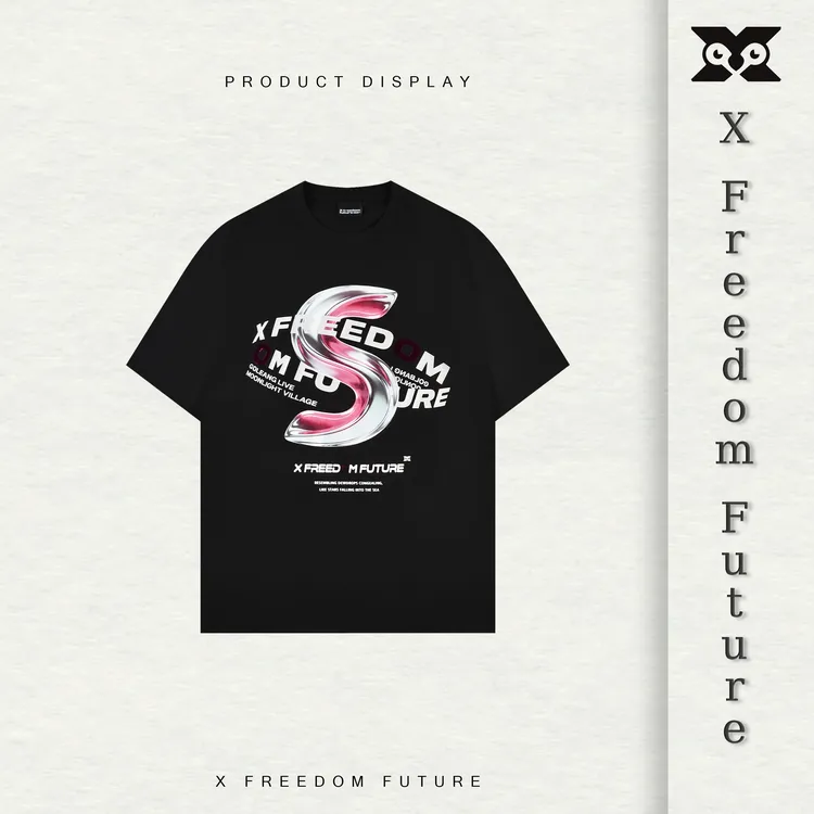 X Freedom Future“琉璃S”2026夏季新款高级感字母短袖 T恤男 8362