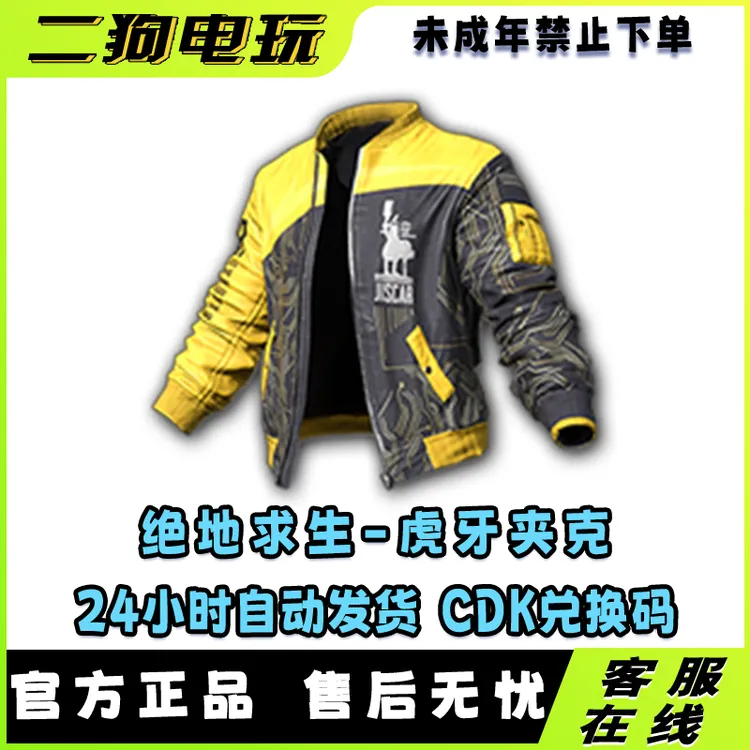 PUBG绝地求生虎牙联名道具鸡斯卡虎牙夹克CDK【未成年禁止下单】