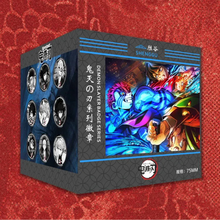 【75MM柄图】胜谷三弹《鬼灭之刃》亮银黑金浮雕镭射徽章吧唧同人二创