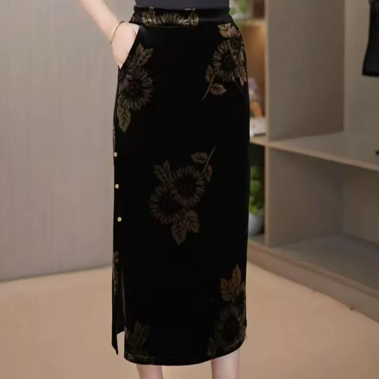 【牡丹】高腰显瘦A版半身裙显高显瘦显气质流行花色富太