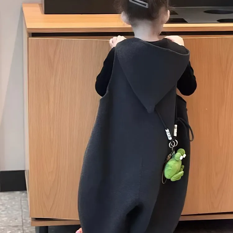 男女童2025秋冬韩版连帽毛绒背带裤儿童时髦休闲连体裤百搭裤子潮