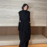 TANTAN 气质显瘦收腰秋冬无袖中长款毛呢马夹3310