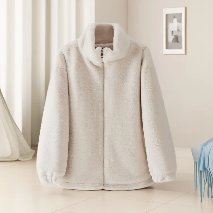 毛绒外套女冬季新款加棉加厚棉衣毛绒绒外套韩版宽松休闲棉服