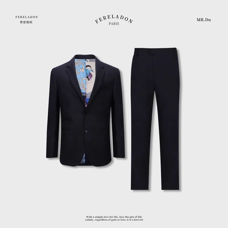 【AMS/VBC/100%精纺羊毛】秋季新款超细羊毛平驳领西服套装+821101