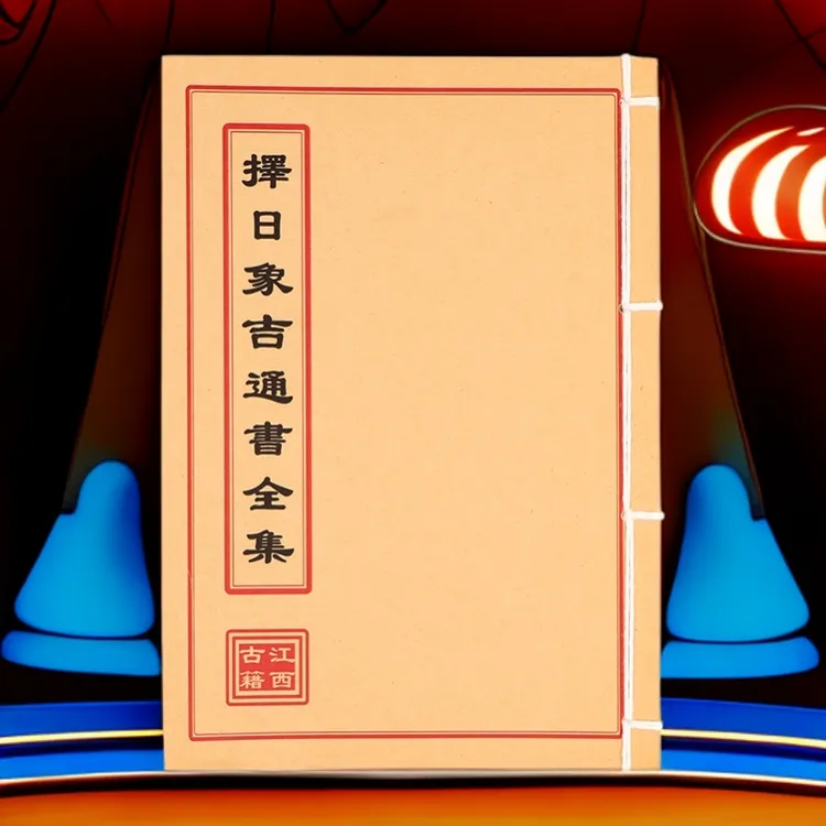 择日象吉通书全集  民间收藏 道林纸纯手工穿线古籍书