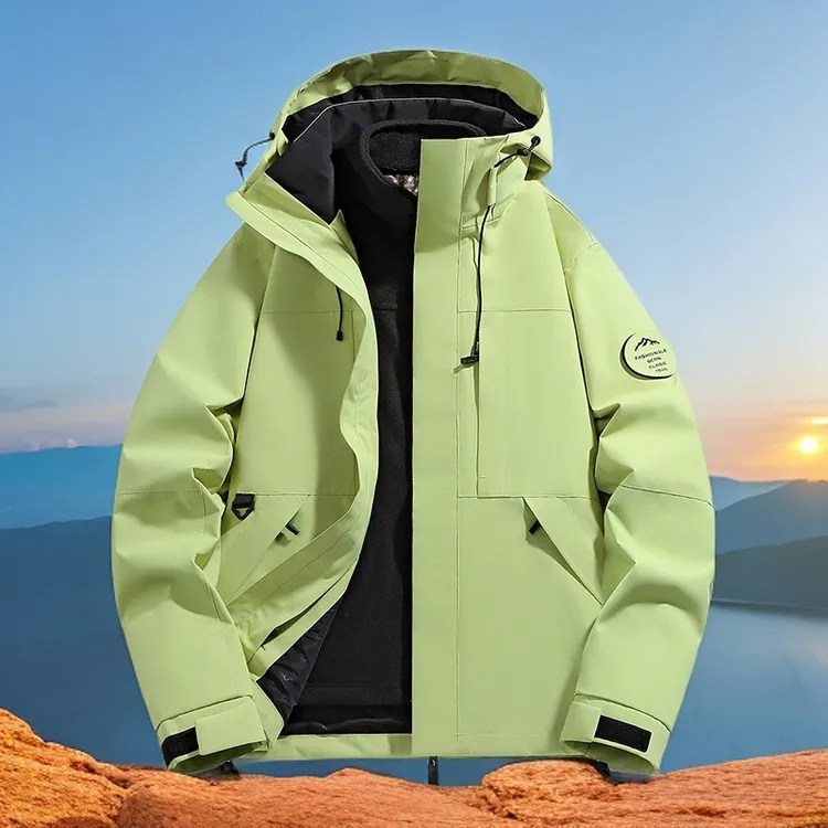 男女同款情侣防风连帽抓绒保暖爆款登山服三合一羽绒款新款冲锋衣