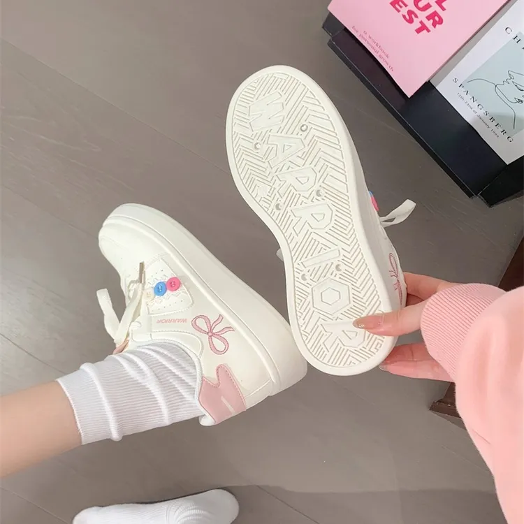回力爆改蕾丝纽扣女鞋2025秋季新款透气ins百搭板鞋配裙子小白鞋 