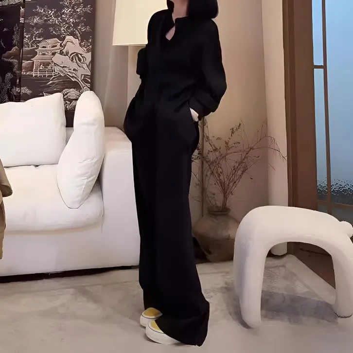 琉璃天丝慵懒套装2025春夏新款老钱风时尚洋气纯色亚麻两件套薄款