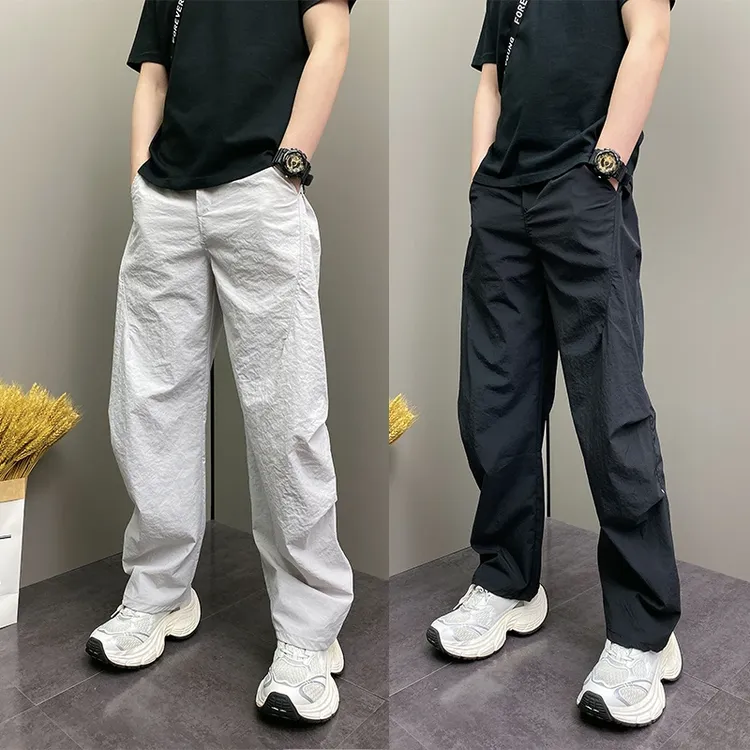 美式男裤2026年夏季新款痞帅宽松哈伦裤青年男士休闲户外直筒裤子商品图