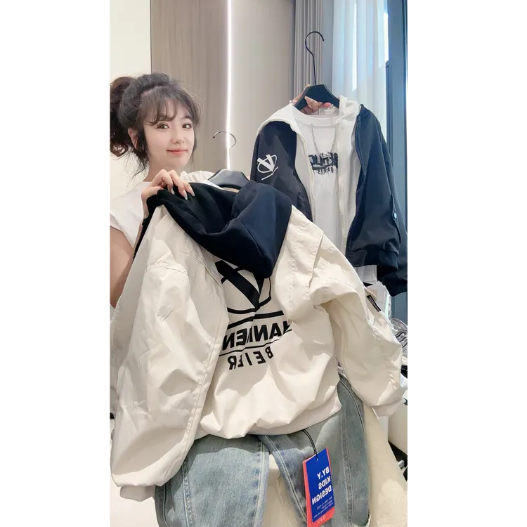 男童痞帅外套春秋款2025新款中大童酷帅夹克男孩时髦连帽衫潮D