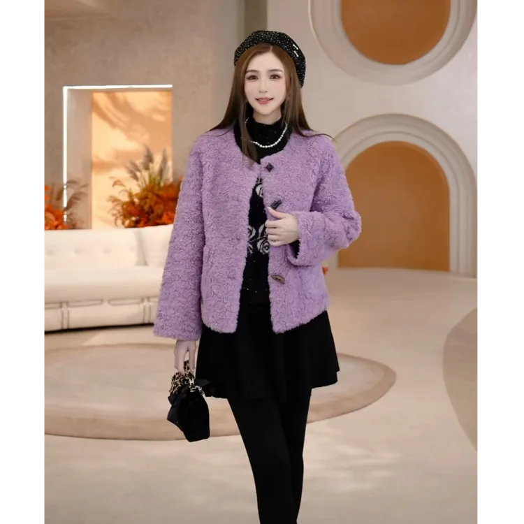 COCO BECCI【寻梦环游记】100绵羊毛牛角扣圆领外套CFLJD200333