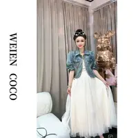 【薇恩COCO】长款百褶裙蓬蓬百褶裙高腰时尚百搭中长款网纱裙K0391
