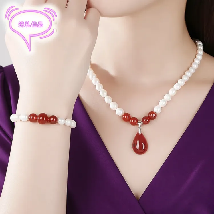 吊坠925银 生日礼物简约时尚白色气质女士送妈妈长辈珍珠新款项链商品图