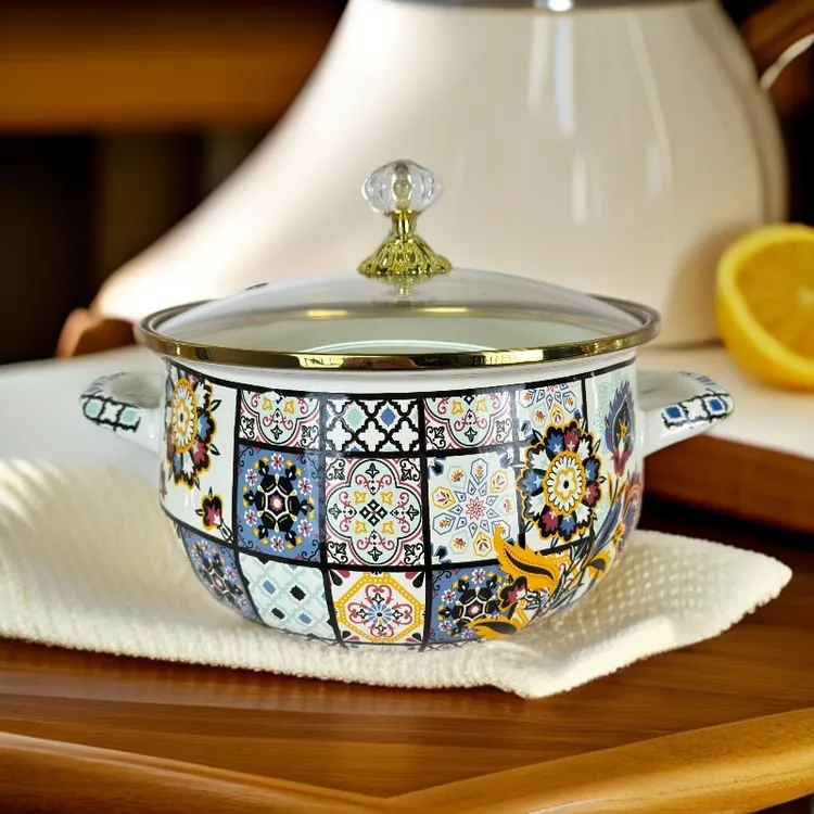 【搪瓷汤锅】3.5L俄罗斯珐琅汤锅（电磁炉电陶炉燃气灶煤气灶通用）