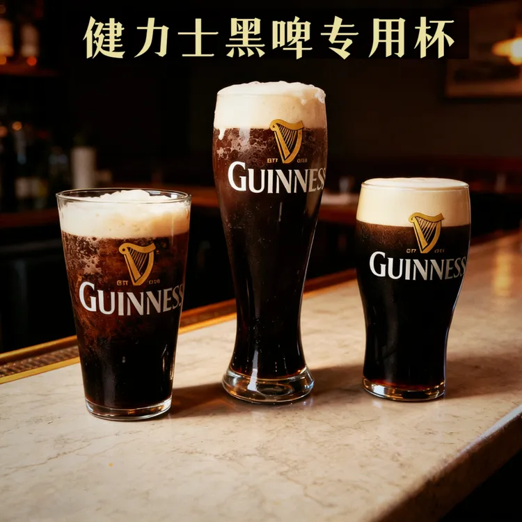 健力士啤酒杯Guinness爱尔兰黑啤精酿啤酒加厚健力士专用500ml杯