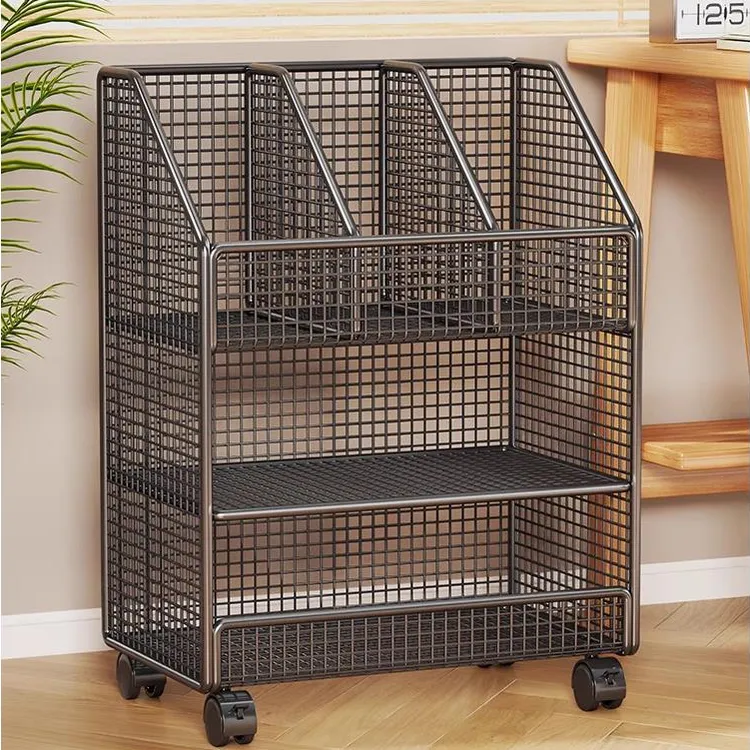 书架落地置物架学生桌边儿童绘本可移动收纳柜办公室文件储物书柜