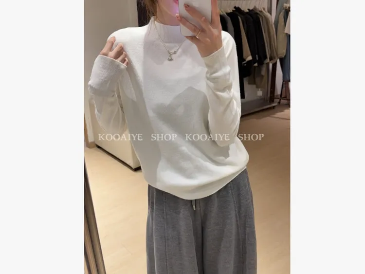 【打底王】韩系简约无缝一体纯色百搭软糯长袖打底衫